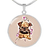 Brussels Griffon Print Circle Pendant Luxury Necklace-Free Shipping - Deruj.com
