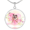 Bulldog Print Circle Charm Luxury Necklace-Free Shipping - Deruj.com
