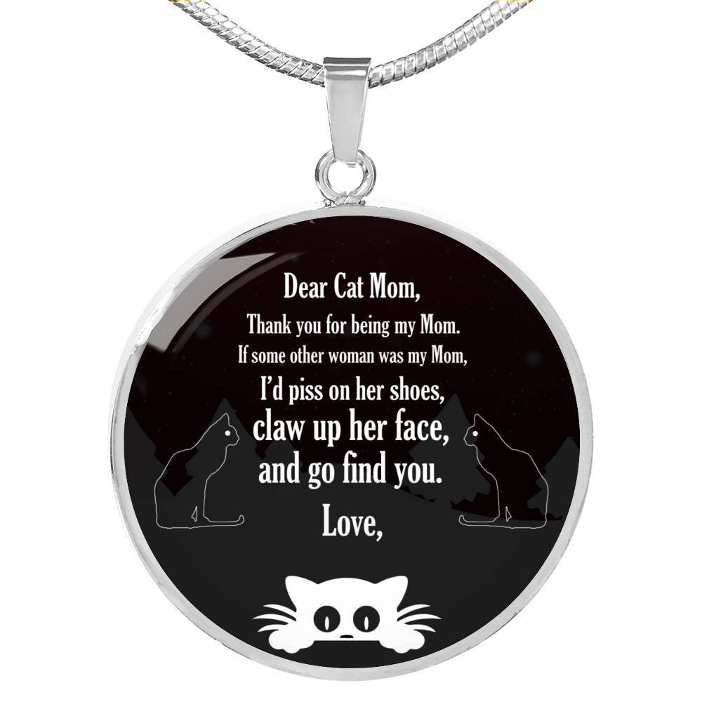 Cute Cat Print Circle Pendant Luxury Necklace-Free Shipping - Deruj.com