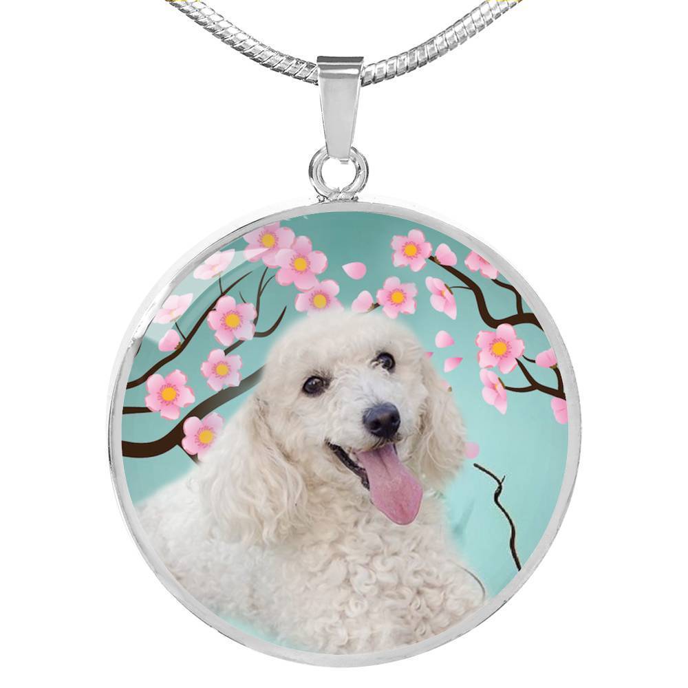 Poodle Dog Print Circle Pendant Luxury Necklace-Free Shipping - Deruj.com
