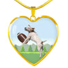 Playing Dog Print Heart Pendant Luxury Necklace-Free Shipping - Deruj.com