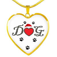 Dog With Paws Print Heart Pendant Luxury Necklace-Free Shipping - Deruj.com