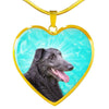 Scottish Deerhound Dog Print Heart Pendant Luxury Necklace-Free Shipping - Deruj.com
