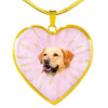 Labrador Retriever Print Heart Charm Necklaces-Free Shipping - Deruj.com