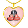 Saint Bernard Dog Print Heart Pendant Luxury Necklace-Free Shipping - Deruj.com