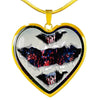 American Flag Skull Print Heart Charm Necklaces-Free Shipping - Deruj.com