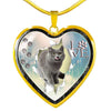 Lovely Korat Cat Print Heart Charm Necklaces-Free Shipping - Deruj.com