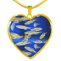 Zebrafish Fish Print Heart Pendant Luxury Necklace-Free Shipping - Deruj.com