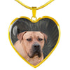 South African Boerboel Dog Print Heart Pendant Luxury Necklace-Free Shipping - Deruj.com