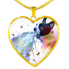 Amazing Colorful Boston Terrier Print Heart Pendant Luxury Necklace-Free Shipping - Deruj.com