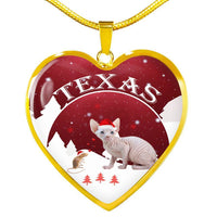 Sphynx Cat Print Heart Pendant Luxury Necklace-Free Shipping - Deruj.com