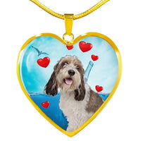Petit Basset Griffon Vendeen Print Heart Pendant Luxury Necklace-Free Shipping - Deruj.com