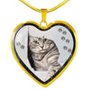 Charming Cat Art Print Heart Charm Necklaces-Free Shipping - Deruj.com