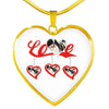 Japanese Chin Print Heart Charm Luxury Necklace -Free Shipping - Deruj.com