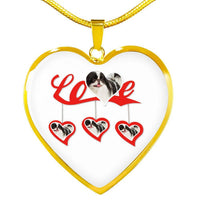 Japanese Chin Print Heart Charm Luxury Necklace -Free Shipping - Deruj.com