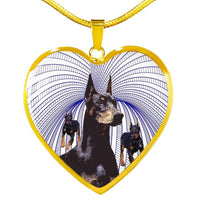 Amazing Doberman Pinscher Print Heart Pendant Luxury Necklace-Free Shipping - Deruj.com