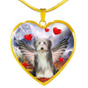 Bearded Collie With Wing Print Heart Pendant Luxury Necklace-Free Shipping - Deruj.com