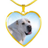 Central Asian Shepherd Dog Print Heart Pendant Luxury Necklace-Free Shipping - Deruj.com