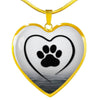 Paws Black Print Heart Pendant Luxury Necklace-Free Shipping - Deruj.com