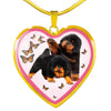 Tibetan Mastiff Dog Print Heart Pendant Luxury Necklace-Free Shipping - Deruj.com