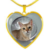 Singapura Cat Print Heart Pendant Luxury Necklace-Free Shipping - Deruj.com