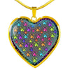 Colorful Paws Print Heart Charm Necklaces-Free Shipping - Deruj.com