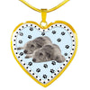 Irish Wolfhound Dog Print Heart Pendant Luxury Necklace-Free Shipping - Deruj.com