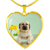Anatolian Shepherd Dog Print Heart Pendant Luxury Necklace-Free Shipping - Deruj.com