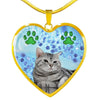 Cute American Shorthair Print Heart Pendant Luxury Necklace-Free Shipping - Deruj.com