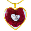 Lovely Burmilla Cat Print Heart Pendant Luxury Necklace-Free Shipping - Deruj.com