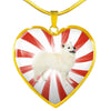 American Eskimo Dog Print Heart Pendant Luxury Necklace-Free Shipping - Deruj.com