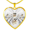 Amazing Old English Sheepdog Print Heart Pendant Luxury Necklace-Free Shipping - Deruj.com