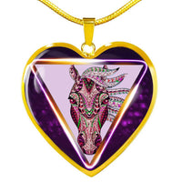 Horse Designer Art Print Heart Charm Necklaces-Free Shipping - Deruj.com