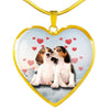 Cute Beagle Print Heart Charm Necklace-Free Shipping - Deruj.com