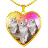 Ragamuffin Cat Print Heart Pendant Luxury Necklace-Free Shipping - Deruj.com