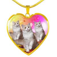 Ragamuffin Cat Print Heart Pendant Luxury Necklace-Free Shipping - Deruj.com
