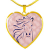 Lovely Horse Art Print Heart Charm Necklaces-Free Shipping - Deruj.com