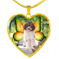 Cute Lagotto Romagnolo Dog Print Heart Pendant Luxury Necklace-Free Shipping - Deruj.com