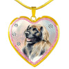Leonberger Dog Art Print Heart Charm Necklaces-Free Shipping - Deruj.com