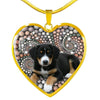 Entlebucher Mountain Dog Print Heart Pendant Luxury Necklace-Free Shipping - Deruj.com