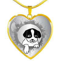 Cute Pet Art Print Heart Pendant Luxury Necklace-Free Shipping - Deruj.com