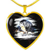 Tibetan Mastiff Dog Art Print Heart Charm Necklaces-Free Shipping - Deruj.com