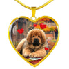 Tibetan Mastiff Print Heart Pendant Luxury Necklace-Free Shipping - Deruj.com