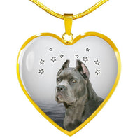 Cane Corso Print Heart Pendant Luxury Necklace-Free Shipping - Deruj.com