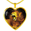 Roaring Lion Art Print Heart Charm Necklaces-Free Shipping - Deruj.com