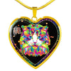 Colorful Cat Print Heart Charm Necklaces-Free Shipping - Deruj.com