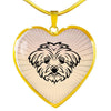 Maltese Dog Vector Art Print Heart Charm Necklaces-Free Shipping - Deruj.com