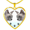 Tonkinese Cat Print Heart Pendant Luxury Necklace-Free Shipping - Deruj.com