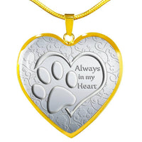 Paws Art Print Heart Pendant Luxury Necklace-Free Shipping - Deruj.com