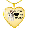 Jack Russell Terrier Print Heart Pendant Luxury Necklace-Free Shipping - Deruj.com